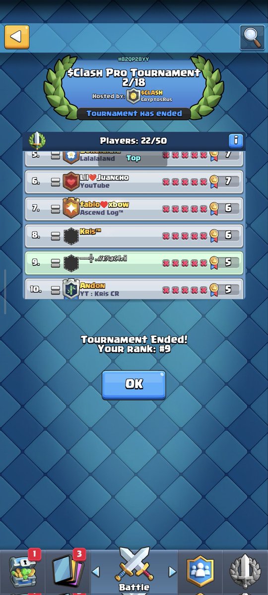 I finished 9th in #Clash tournament by @Georgeplayclash , if you want to join here the link georgeplaysclashroyale.com/auth/sign-up?r…