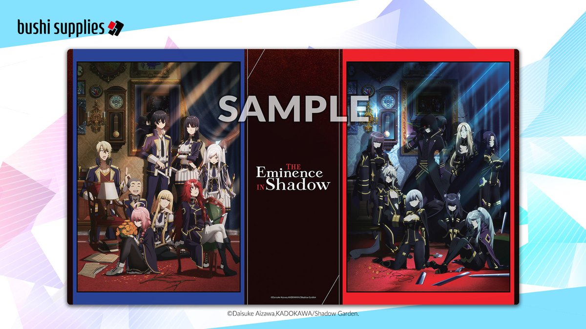 Bushi_GL_SHOP's tweet image. 🛍️ #Bushiroad Global Online Store 🛍️

Play from the shadows and win in the spotlight with playmats featuring artwork from The Eminence In Shadow! Get yours now! ✨✨✨

📅: Pre-Order Deadline - March 5, 2026
🛍️: bit.ly/BGOS_CardSuppl…

#BushiSupplies #EminenceInShadow