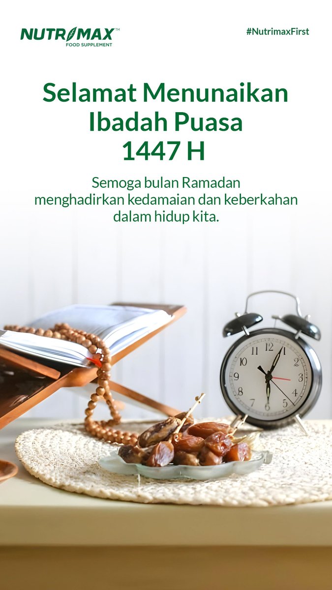 Selamat menunaikan ibadah puasa Ramadan 1447 H 🙏

Semoga kita senantiasa diberi kelancaran, kekuatan, dan keberkahan dalam menjalankan ibadah di bulan suci ini ☪️

#bulanpuasa #bulanramadan #puasaramadan #puasa2026 #ramadan2026