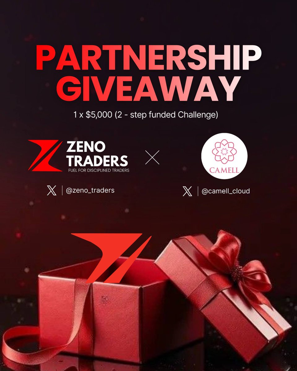 📢 Partnership and Giveaway Announcement 🚀
🌟 ZenoTraders x Camell Cloud 🌟

🎁 Prize $5,000 Funded Account for 1 winner

✅ To Qualify;
• Follow <a href="/camell_cloud/">Camell</a> and <a href="/zeno_traders/">Zeno Traders</a>
• Retweet this tweet
• tag 2 friends in comment

Excited To Announce our Strategic Partnership