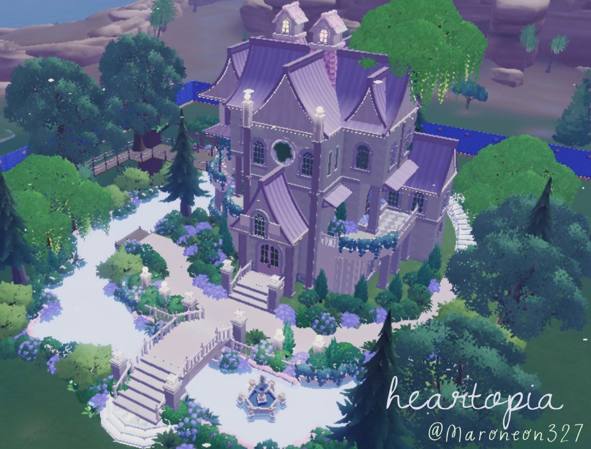 Maronron327's tweet photo. 水に囲まれたお家*~’💜*

#ハートピア建築部 #ﾊｰﾄﾋﾟｱｽﾛｰﾗｲﾌ
#heartopia https://t.co/gGL7SMeLUY