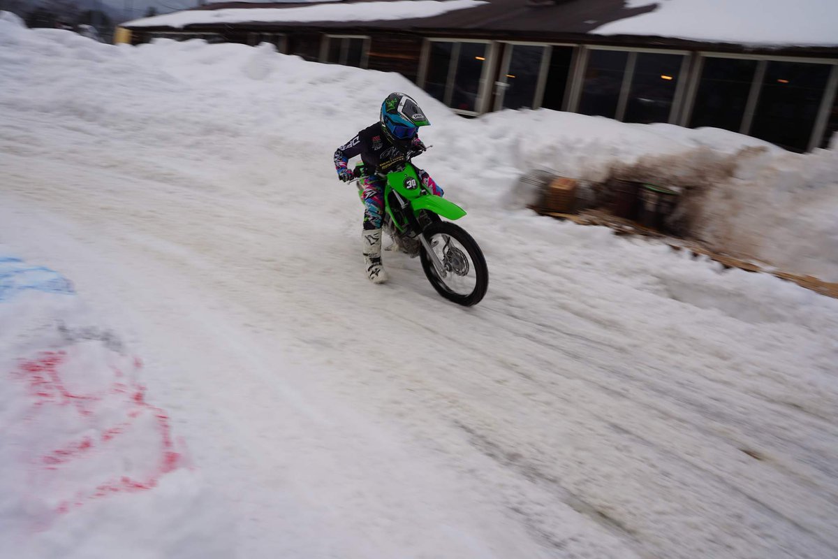 八剣山スノーライディング Rd.2 クラス1位 総合1位 KLX140の走破性