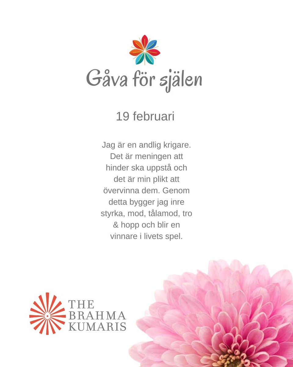 #positivatankar #gåvaförsjälen
brahmakumaris.se