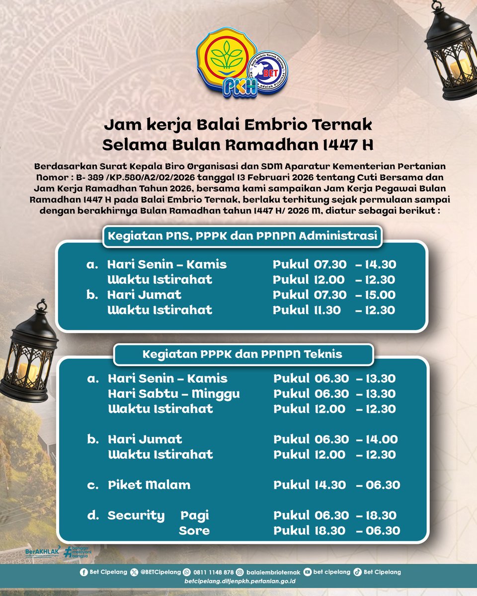 BETCipelang's tweet photo. Selamat Menunaikan Ibadah Puasa 1447 H Teman Bety.
Mari jadikan Ramadhan sebagai waktu untuk memperbaiki diri dan mempererat silaturahmi. https://t.co/nRHqK71CIR