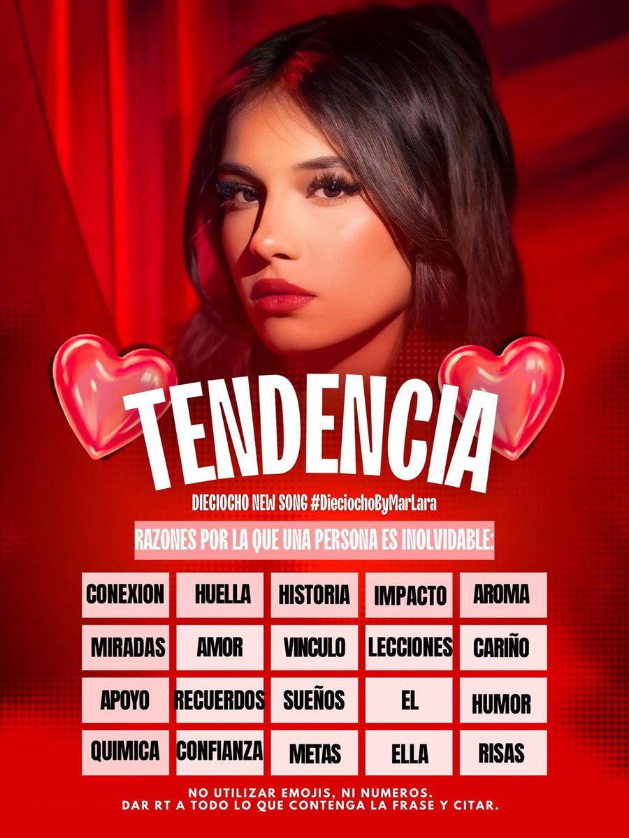 🚨TENDENCIA🚨
 HILO 6

⭐Frase: DIECIOCHO NEW SONG
#DieciochoByMarLara 

🏁OBJETIVO: Responde cada hilo según la temática del edit. 
⏰8:10 P.M dirígete a <a href="/MarLxArg/">mar lara arg🇦🇷</a> 
🚫No emojis, números. 
✅Da RT

Tema en Spotify 👇🏼
🔗open.spotify.com/album/3TGYZ8lX…