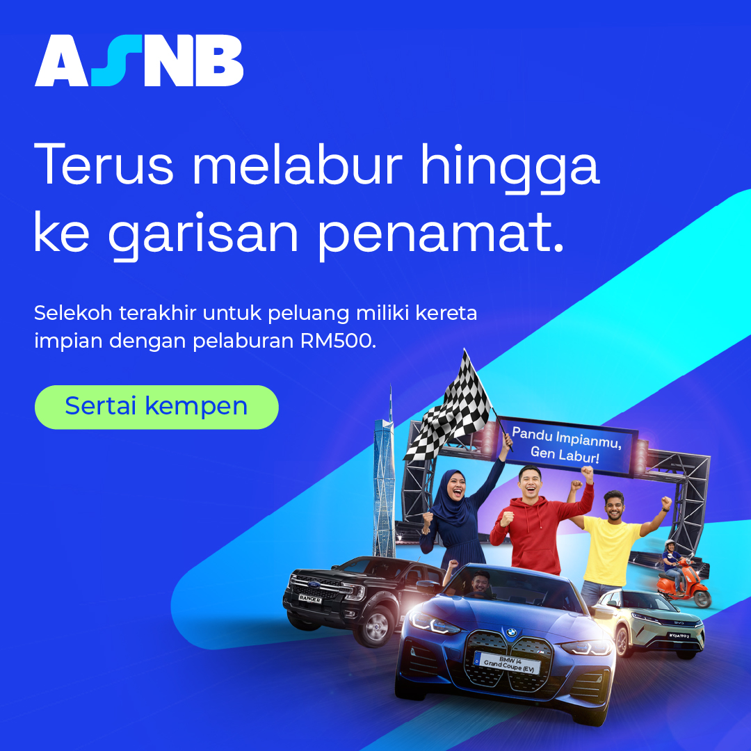 ASNBmy_official's tweet photo. Tinggal sebulan lebih sahaja lagi untuk rebut peluang bawa pulang kereta idaman.
Labur minimum RM500 dan gunakan kod GENLABUR di myASNB.

Teruskan melabur dan jumpa di garisan penamat!