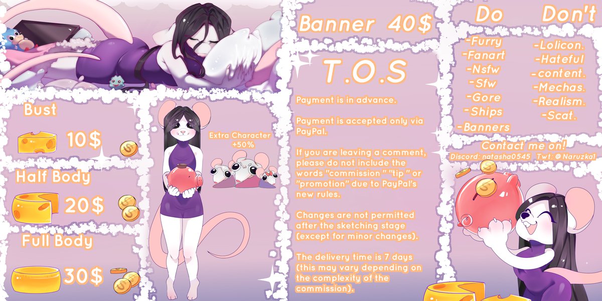 🐭Commissions Open!!🐭
 discord: natasha0545
#commissionsopen #comms