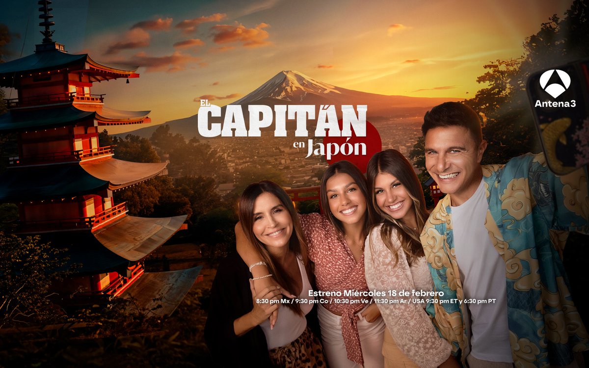 Antena 3 Internacional estrena la docuserie 'El Capitán en Japón'

El exfutbolista español Joaquín Sánchez emprende un viaje por Japón con su familia, mostrando su lado más personal y los momentos de unión, confesiones y diversión.

🕥 8:30pm 🇲🇽 | 10:30pm 🇻🇪 | 11:30pm 🇦🇷