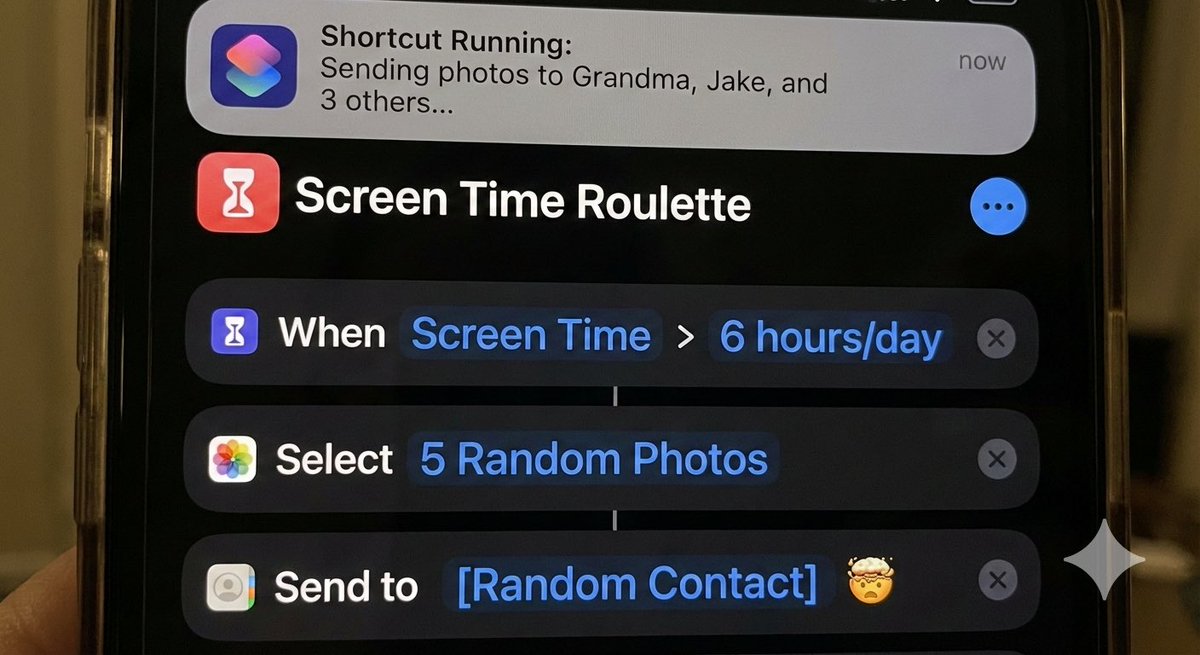 unhinged app idea: reduce screen time by automatically sending pictures from your camera roll to random contacts