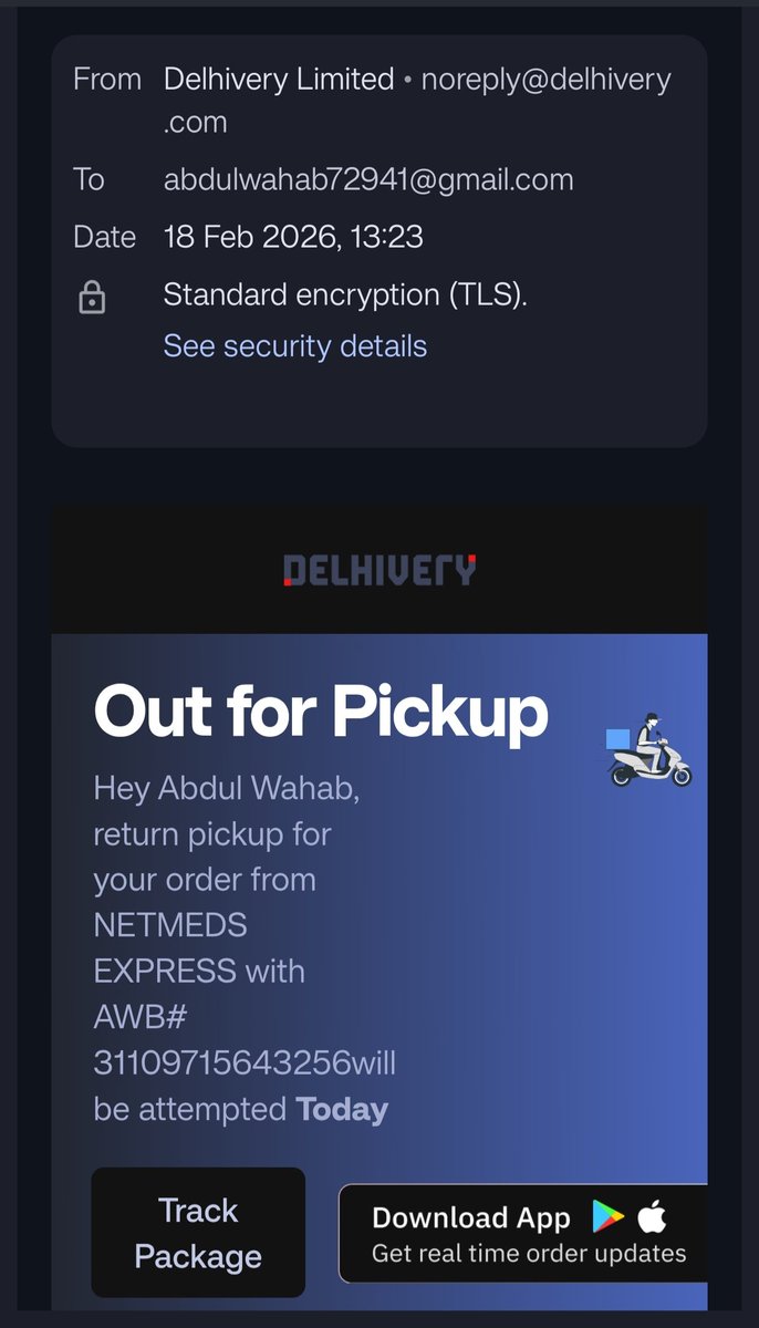 itzwahab_86's tweet photo. @Netmeds
Order delivered 8 Feb, issue reported 9 Feb.
Reverse pickup scheduled multiple times.
Marked Out for Pickup but no pickup attempted (proof attached).
Refund refused due to pickup dependency.
Refund + compensation now.
Ticket: 770668469310 https://t.co/3TYveGyiP6
