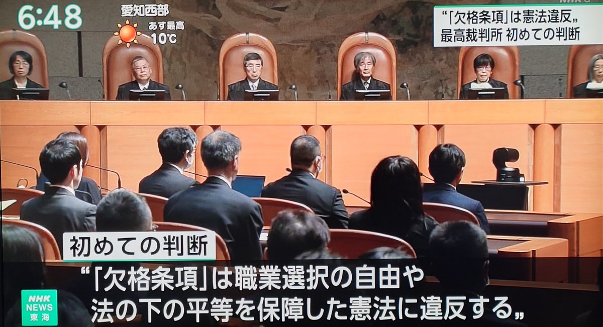 「反対意見を述べた5人のうち、検察官出身の三浦守、裁判官出身の尾島明両判事は、違憲が明白になったのは02年改正の時点だったとした」 大勢に影響 ...