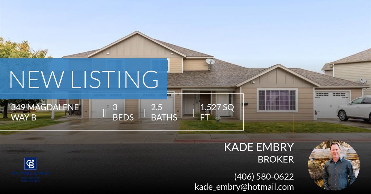 📍 New Listing 📍 Take a look at this fantastic new property that just hit the market located at 349 Magdalene Way B in Bozeman. Reach out here or at (406) 580-0622 for more information kadeembry.com/showcase/349-m…