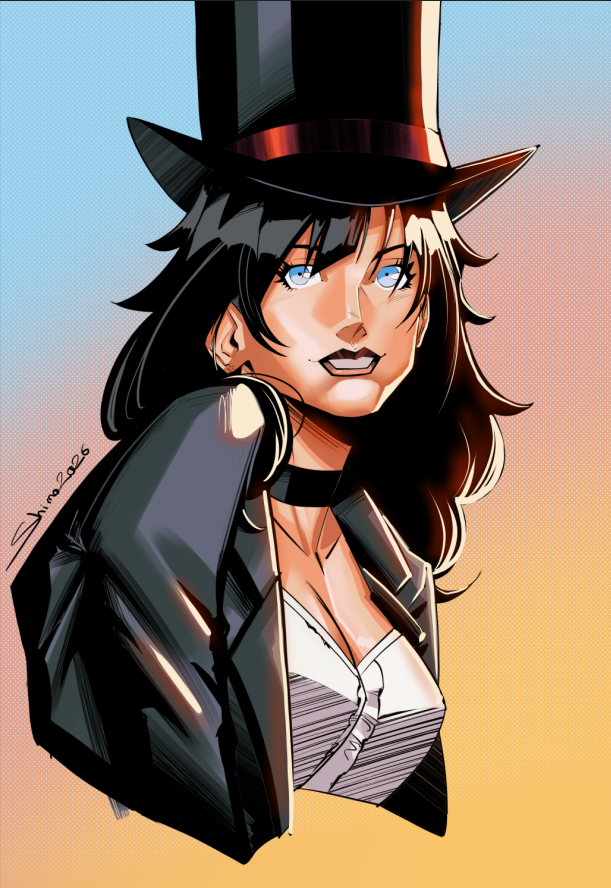 It's a bit different, but I did Zatana today (I also tried a different coloring method, and I think I'll stick with this style of colors!)
#zatannazatara