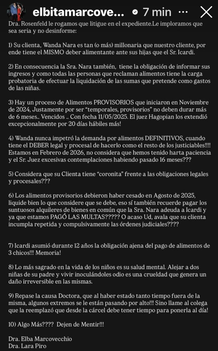 No entiendo, q Mauro haya decidido mantener a los hijos de Maxi x varios años, lo exonera de alimentar a sus propias hijas ahora y hasta cumplan la edad q la justicia determina? Son abogadas o unas randoms tirando conventillo por acá en X 
Amo como Rosenfeld las hizo saltar! 😂🍷