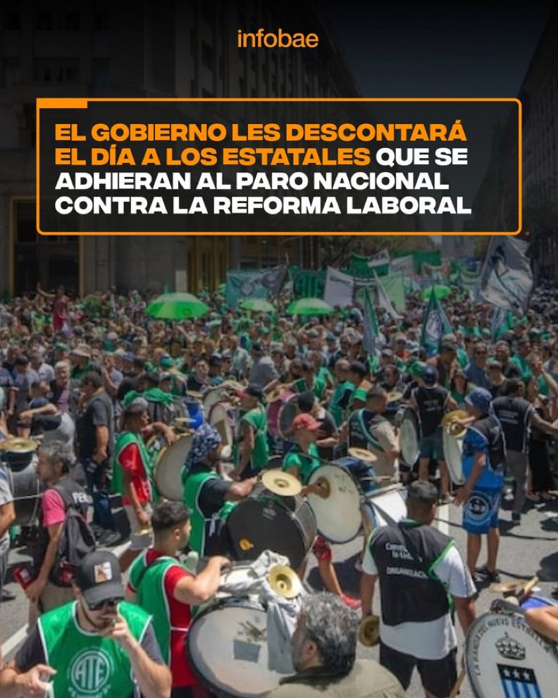 El gobierno les DESCONTARÁ EL DÍA a los ESTATALES que se ADHIERAN al PARO NACIONAL contra la reforma laboral

¿A favor de esta decisión?

1-SI
2-NO