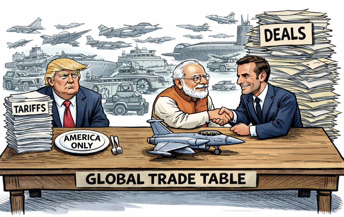India isn’t waiting on Washington.

It just signed a deal for 114 Rafale jets from France. This is more evidence that India is pivoting away from Trump’s threats from the US.
