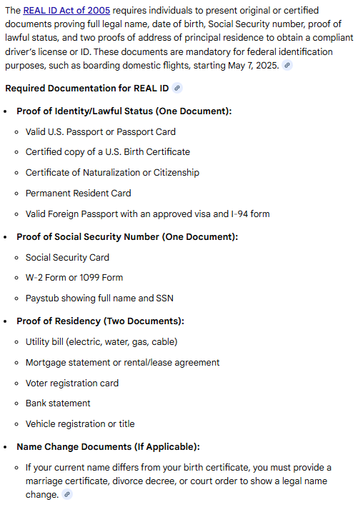 <a href="/SenSchumer/">Chuck Schumer</a> <a href="/PressSec/">Karoline Leavitt</a> <a href="/SenSchumer/">Chuck Schumer</a> voted for the REAL ID Act of 2005 which exactly mirrors the requirements for the SAVE America Act. Why was it okay to require these documents for driving and flying ... but not voting???

The SAVE America Act does not require people with existing voter registration to