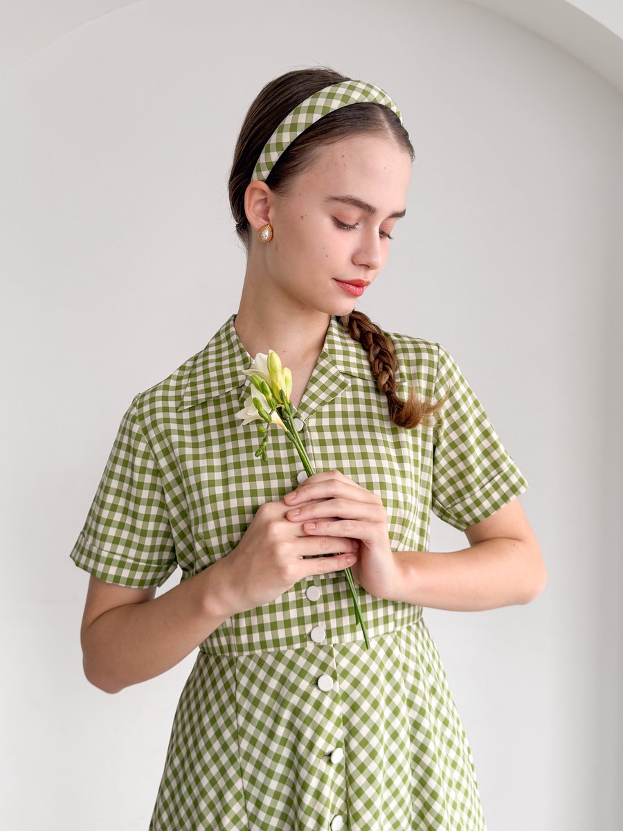 ☑︎𝑃𝑟𝑒 𝑂𝑟𝑑𝑒𝑟 レトロなカラーリングのギンガムチェックが目を