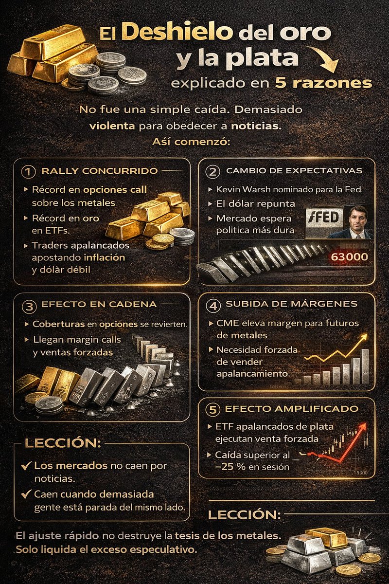 CesarSaenzCX's tweet photo. 🚨ACTUALIDAD🚨  Lo que vimos en oro y plata no fue una toma de ganancias. Fue un evento de desapalancamiento. #gold #silver #markets #invesment https://t.co/mNObfcbliT