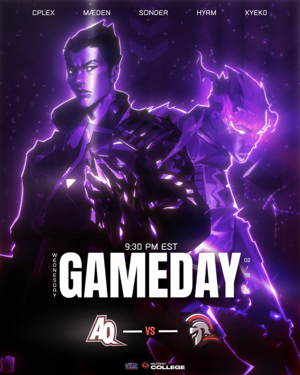 AquinasEsports's tweet photo. 𝑮𝑨𝑴𝑬𝑫𝑨𝒀 !
AQ vs IT
2/18 @ 9:30pm
https://t.co/CREjDTJ6Nt

Graphic by @grzadk0wska 

#GoSaints🐶
#aquinas #esports #valorant https://t.co/uh9bXks1cE