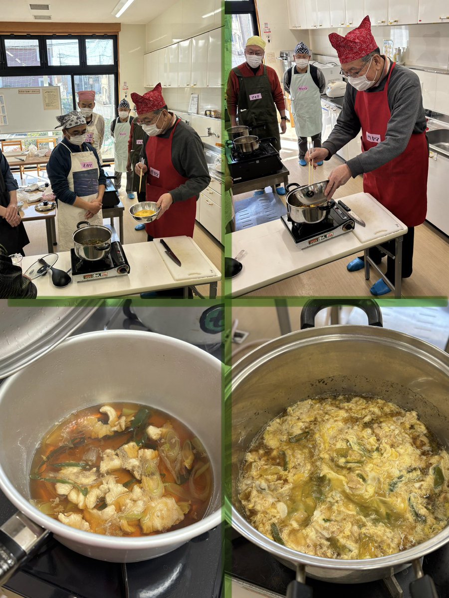 7tsuzuka_farms's tweet photo. 日野市
男の超初心者🔰料理教室

・親子丼🐔
・ほうれん草お浸し
・味噌汁

こちらの料理教室は、全ての作業を1人ずつ行うのでみなさん腕があがります。由木農場の卵を溶いてから2回に分けて投入、フワトロの親子丼が完成。甘辛な香りが部屋中に広がりました。できた親子丼を持ってはい、チーズ🤗 https://t.co/SfEXmsz9hM