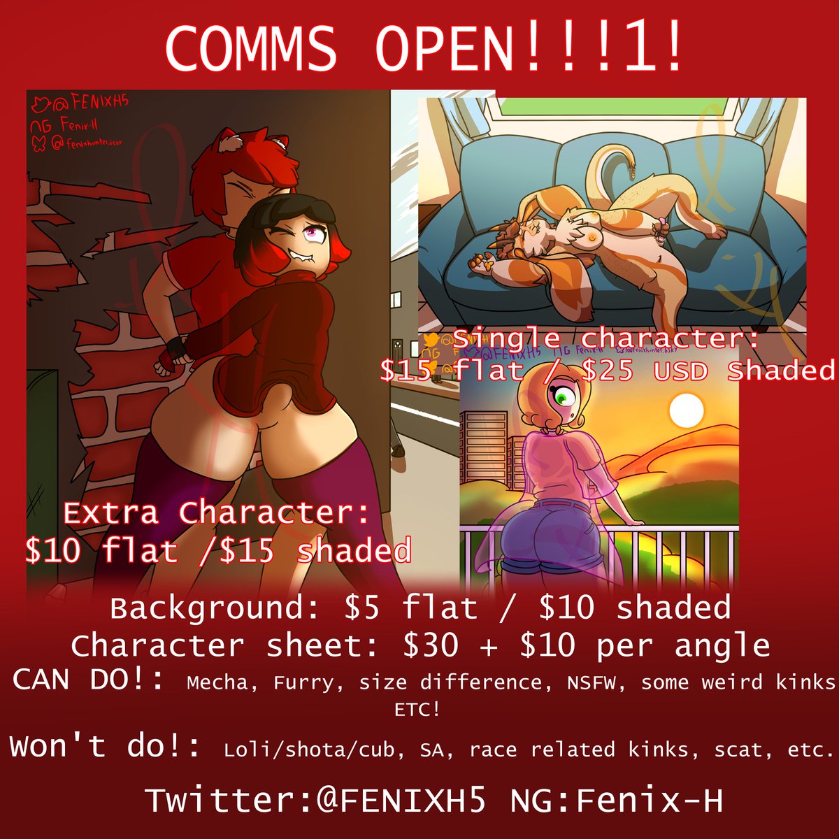 『Fénix H』🔞 COMMISSIONS OPEN (0/5 slots)🏳️⚧️ tweet media