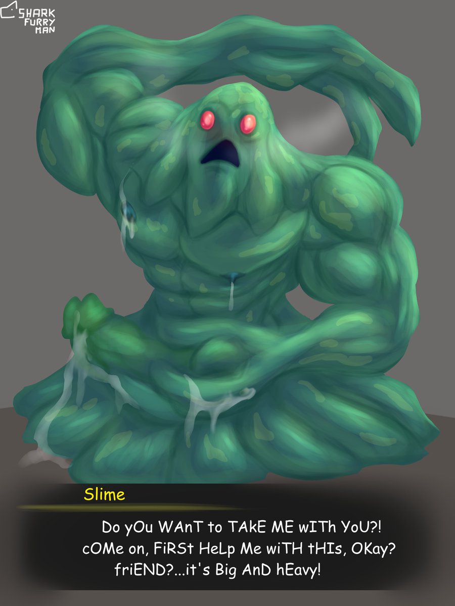 nsfw +18 Shin Megami Tensei V - Slime.
With body, hands , and more  ;3
The best monster ;3 xp hahah ;3.
 #bara #nsfw