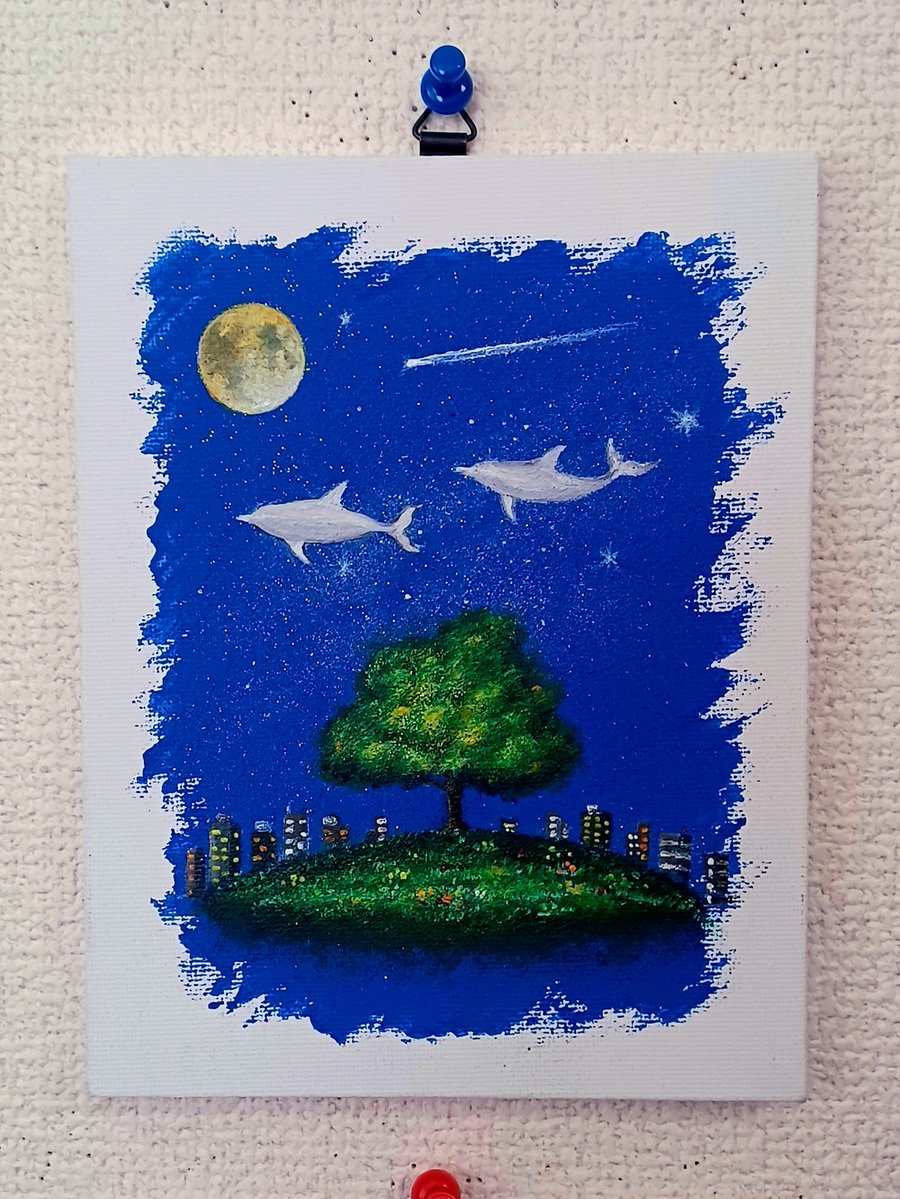 星明かりの夜空🐬イルカさん達に会えるかも？見上げ～てごらん🎵夜空の