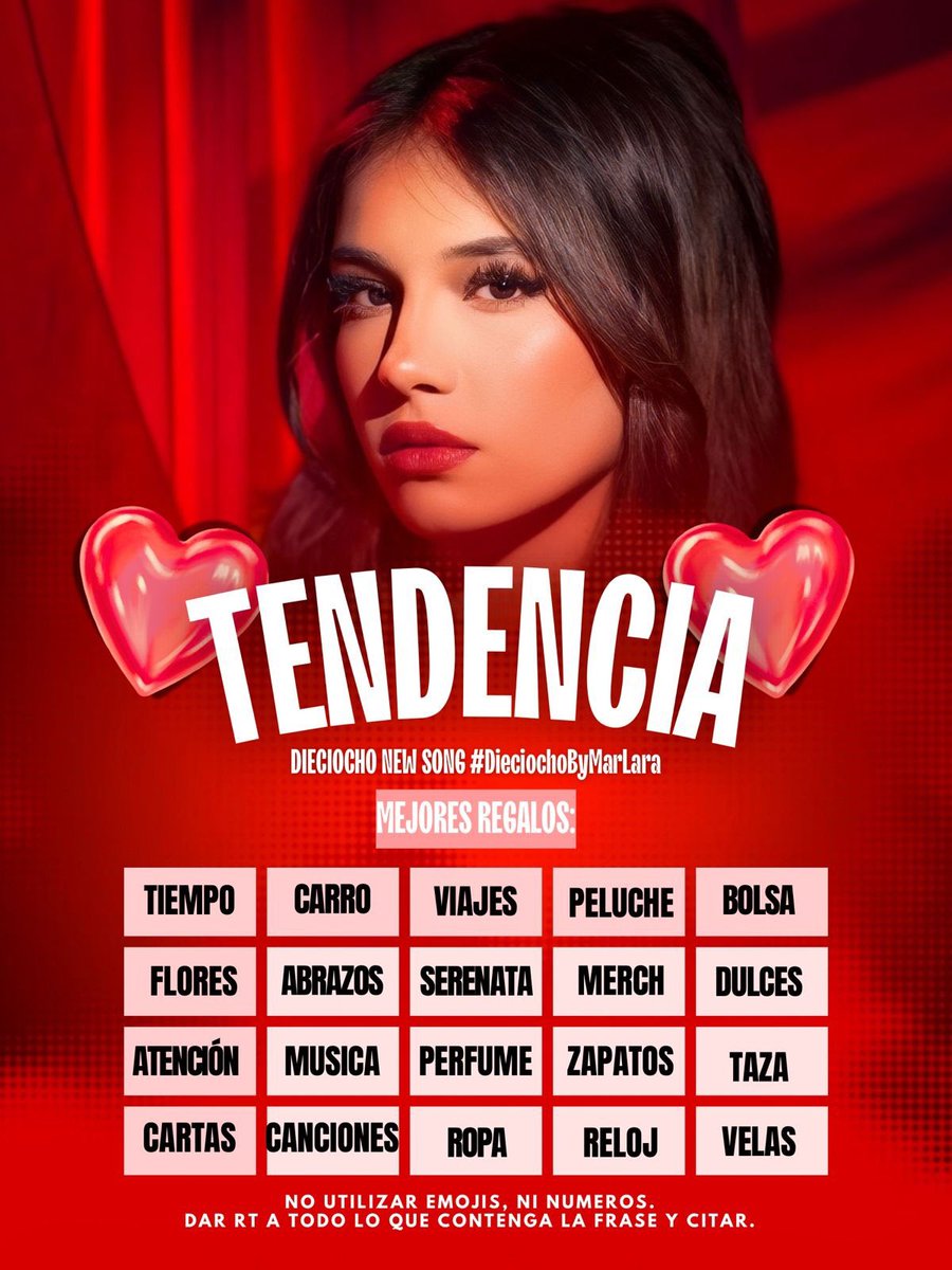 🚨TENDENCIA🚨
 HILO 9

⭐Frase: DIECIOCHO NEW SONG
#DieciochoByMarLara 

🏁OBJETIVO: Responde cada hilo según la temática del edit. 
⏰8:40 P.M dirígete a <a href="/PrincesaDelPopR/">La Princesa del Pop Rock ❤️‍🔥🤘🏻🎸</a> 
🚫No emojis, números. 
✅Da RT

Tema en Spotify 👇🏼

open.spotify.com/track/6hEyKkr5…