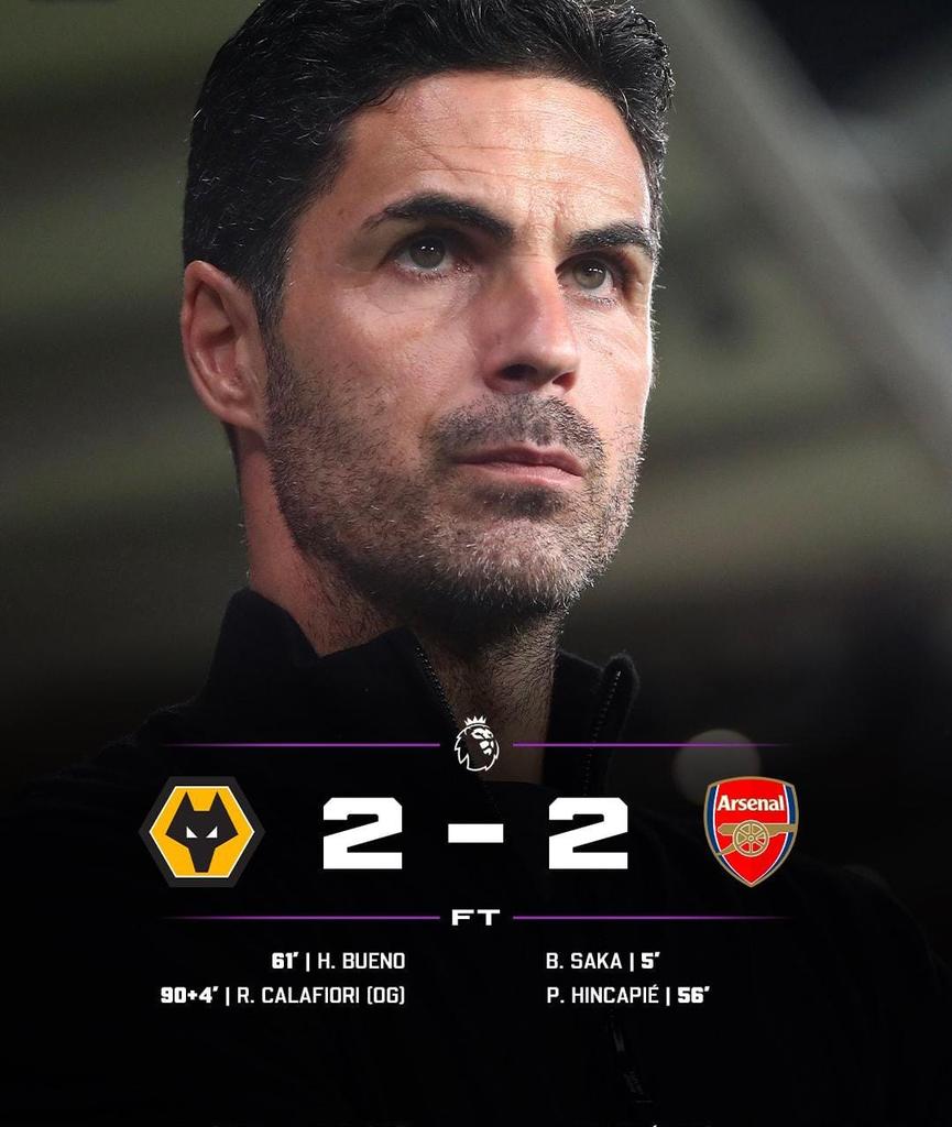 🚨🤯 Wolves comeback to stop Arsenal!

Who’s been your Man of the Match? 🐺
#Arsenal #wolves #EPL #Arteta #Raya #TrendingNow #BreakingNews