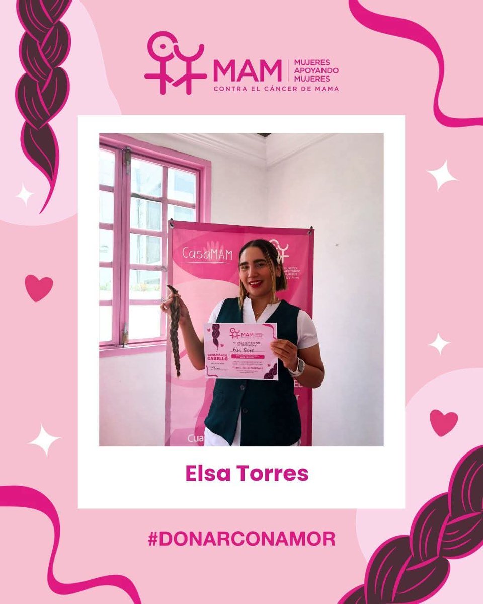 Gracias Elsa por donar tu cabello a una noble causa 🩷👏

¡Juntos hacemos la diferencia! 

#CáncerDeMama #donaciondecabello #CasaMAM