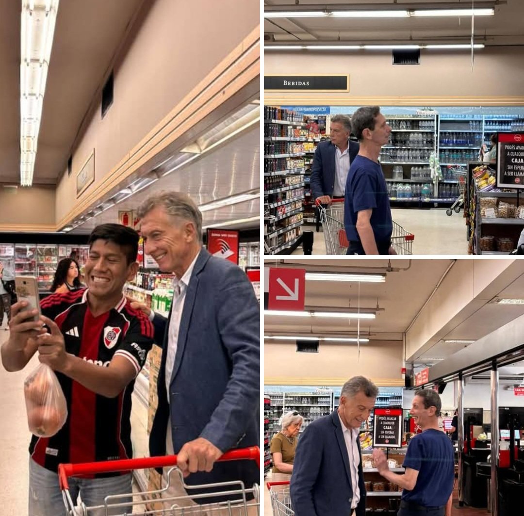 EL EX PRESIDENTE QUE PUEDE SALIR A HACER LAS COMPRAS SIN CUSTODIA
El ex presidente de la Nación Mauricio Macri  fue visto haciendo compras en un supermercado del barrio porteño de Palermo y varios vecinos aprovecharon el momento para tomarse fotos con él.