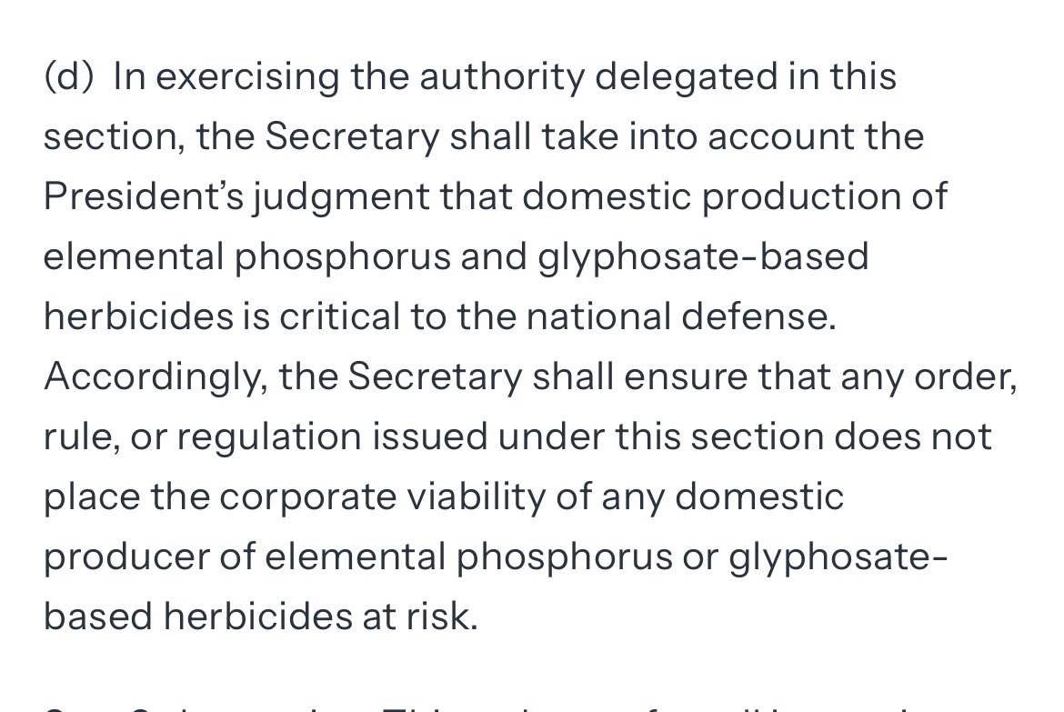 Cause nothing says national security like cancer causing, brain damaging, leaky gut producing, celiac causing poisons like glyphosate.

whitehouse.gov/presidential-a…