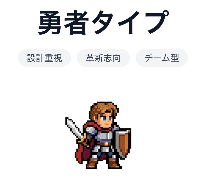r_mathtech's tweet photo. エンジニア性格診断は勇者でした⚔️🛡
 #devsumi https://t.co/fcXU1M9twW