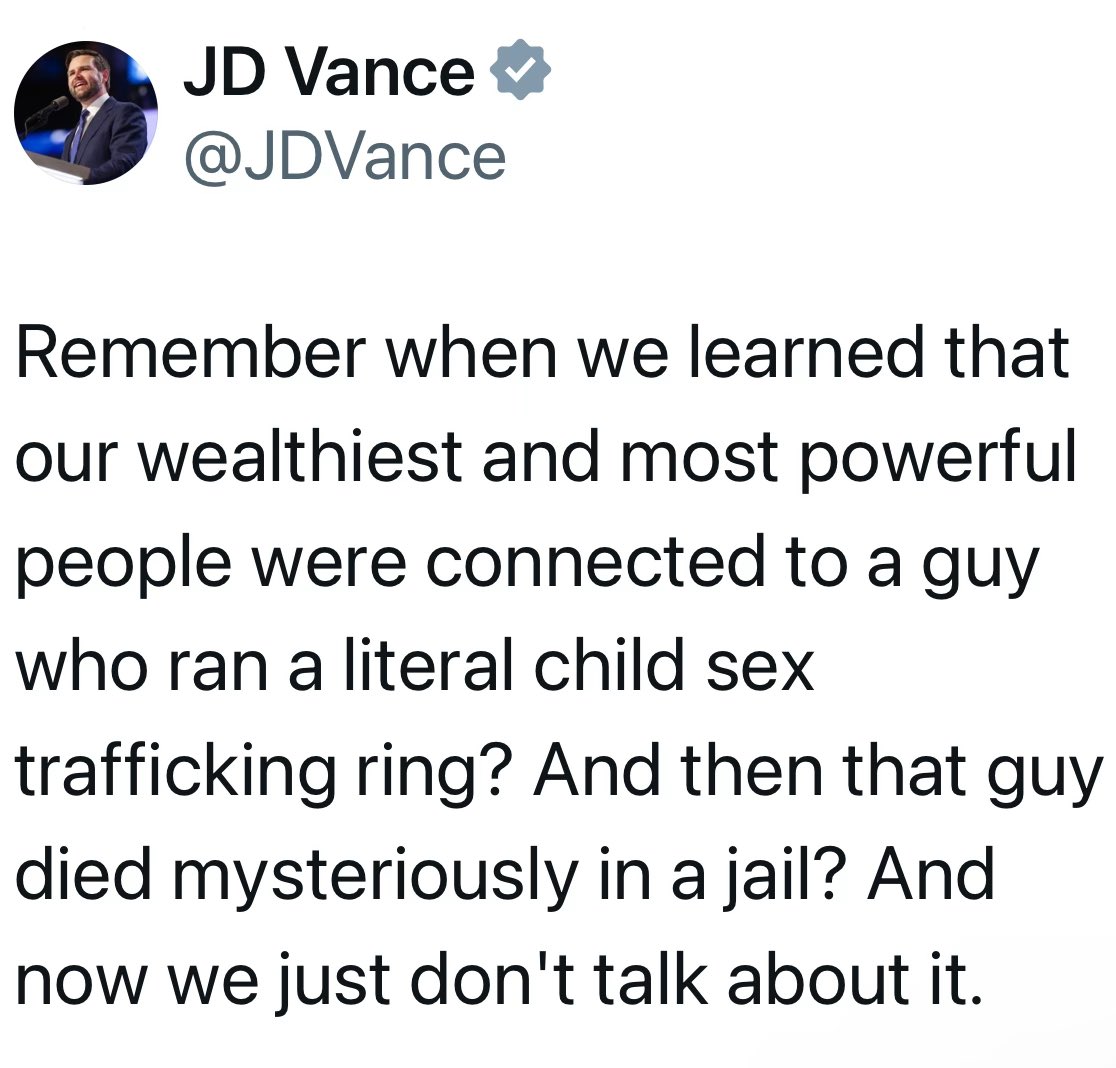 Care to comment <a href="/JDVance/">JD Vance</a> ?