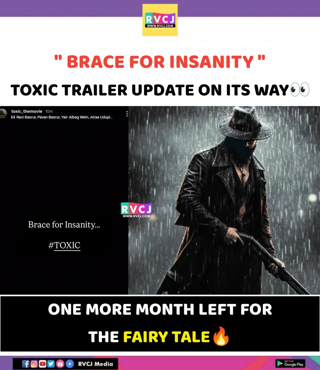 Countdown starts!

#RVCJKannada #KFI #TOXIC #Yash