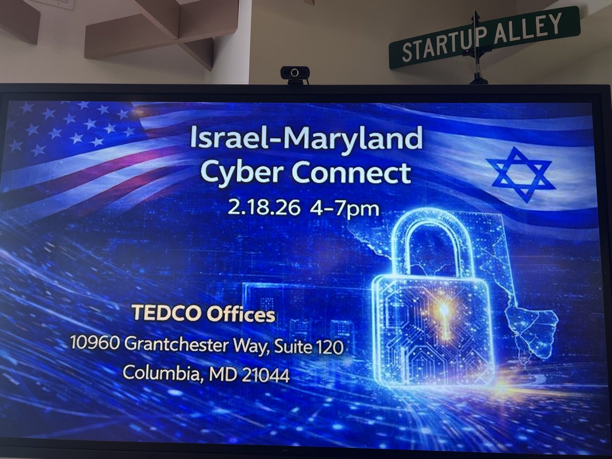 annlieb's tweet photo. A great evening on the Israel and Maryland cybersecurity ecosystem - best part of the evening, presentations from all these innovative companies. https://t.co/oJuUGBzEcH