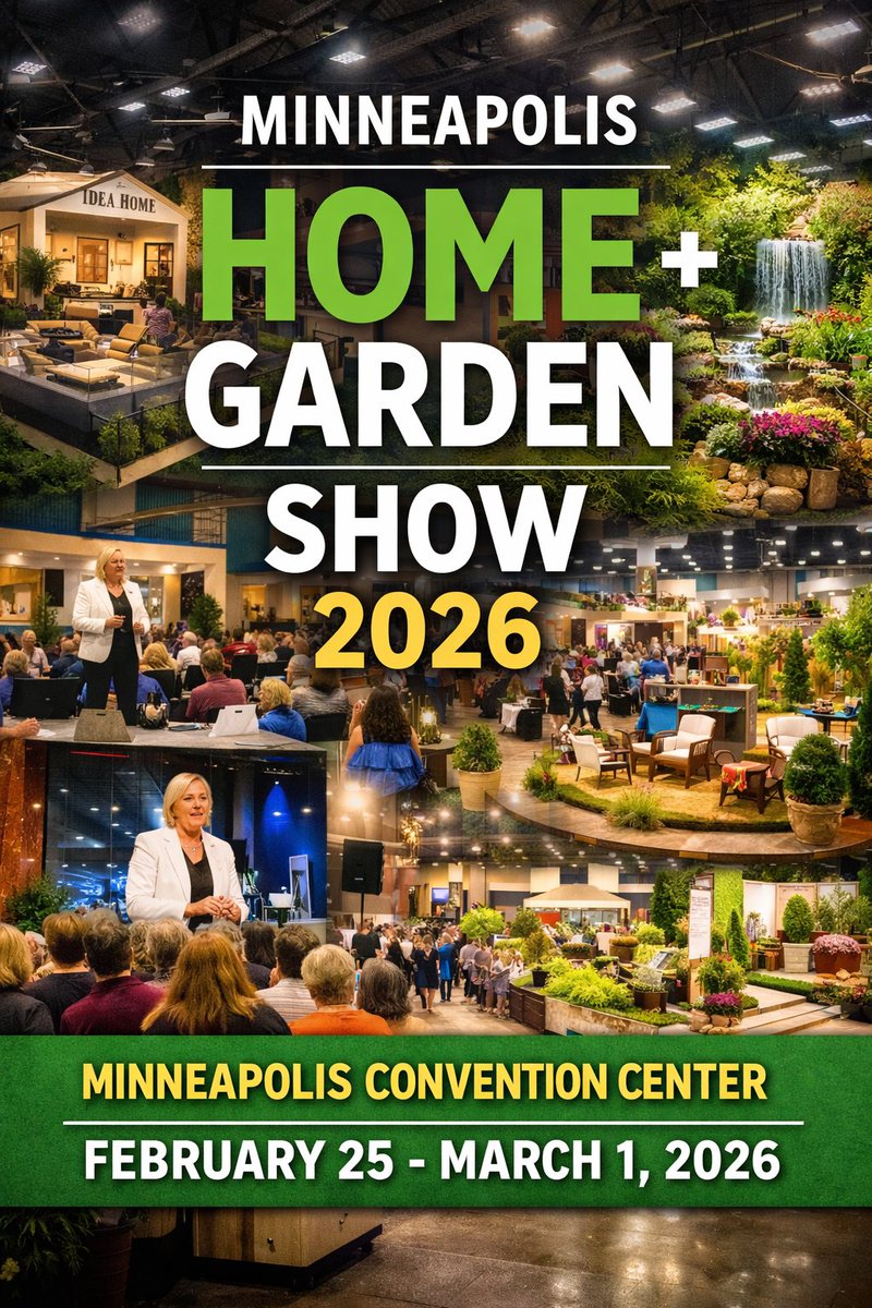 The Minneapolis Home + Garden Show 2026 is coming to the Minneapolis Convention Center Feb 25–March 1! Get remodeling ideas, garden inspiration, live demos &amp; expert advice all in one place.
365twincities.com/minneapolis-ho…
#Minneapolis #TwinCitiesEvents #HomeImprovement #MinneapolisEvents