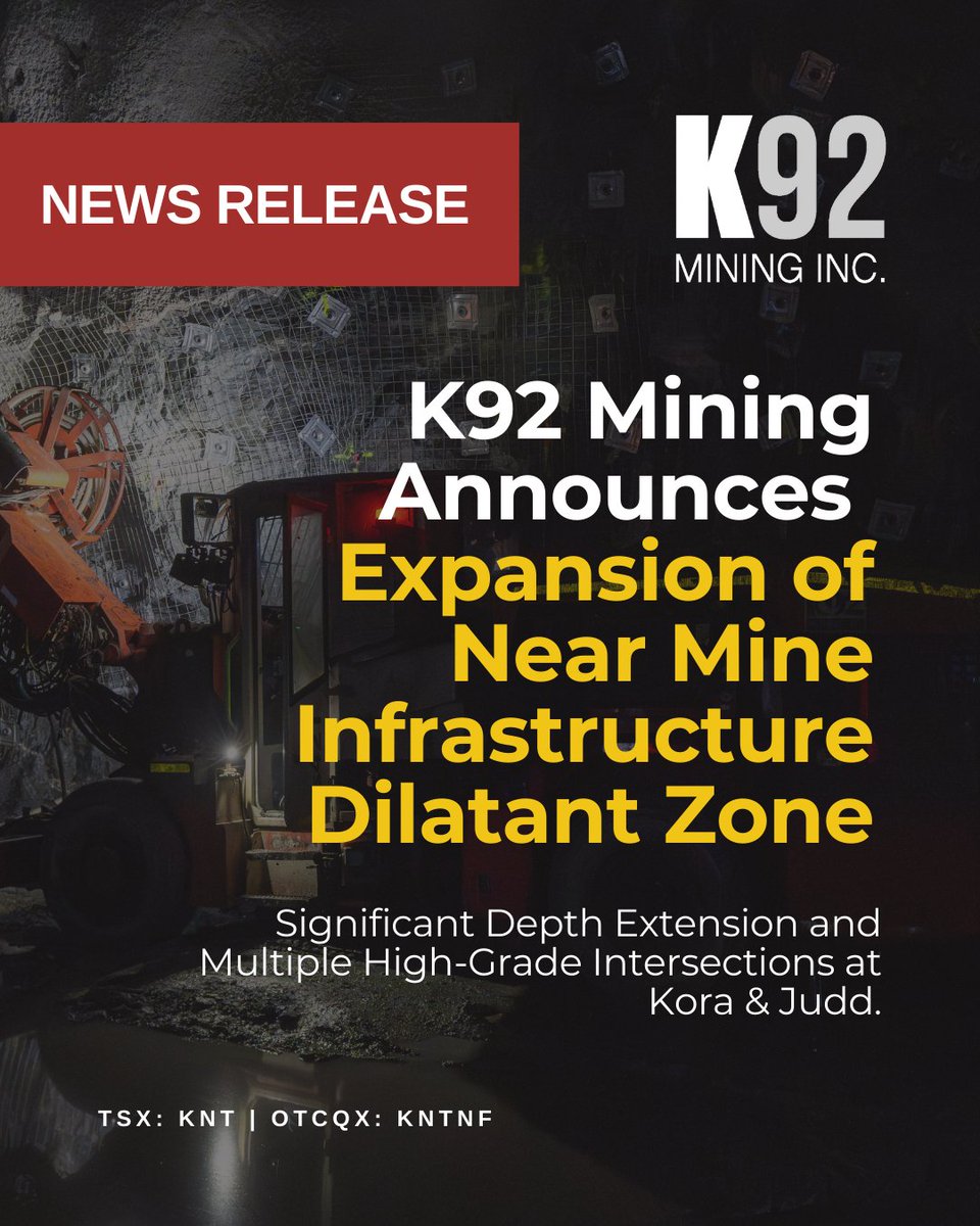 K92 Mining Inc. (KNT:TSX, KNTNF:OTCQX) tweet media