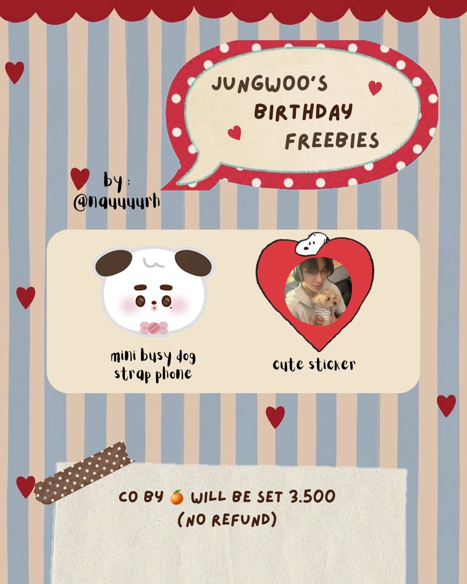 nauuuurh's tweet photo. Jungwoo’s birthday freebies 🤎૮ >ﻌ< ა
by @nauuuurh 

how to claim :
• like &amp; rt this post
• never hate jungwoo!
• strictly for JungP &amp; my moots
• do not throw or sell
• kindly tag me if u get this ♥︎

HAPPY JUNGWOO DAY
#28thSweetDelightJUNGWOO
#초록하트가_가득한_정우날 https://t.co/M2NUo4RV3y