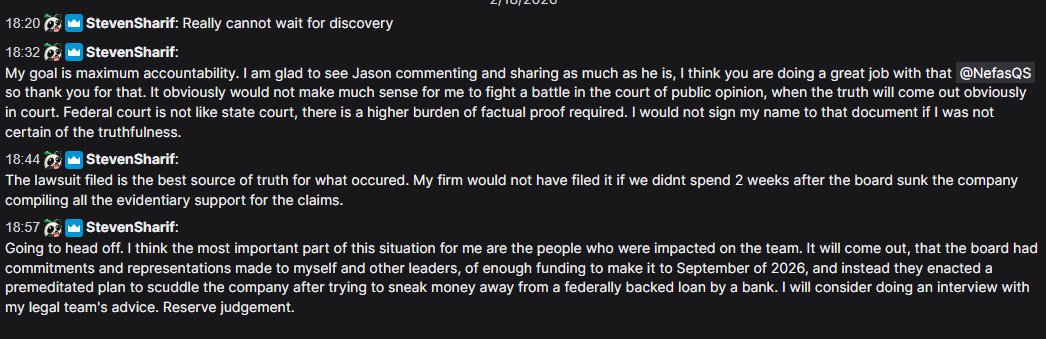 NefasQS's tweet photo. On today's livestream, former Intrepid Studios and Ashes of Creation CEO Steven Sharif made statements in my Twitch chat: https://t.co/fh6vPRcwU9