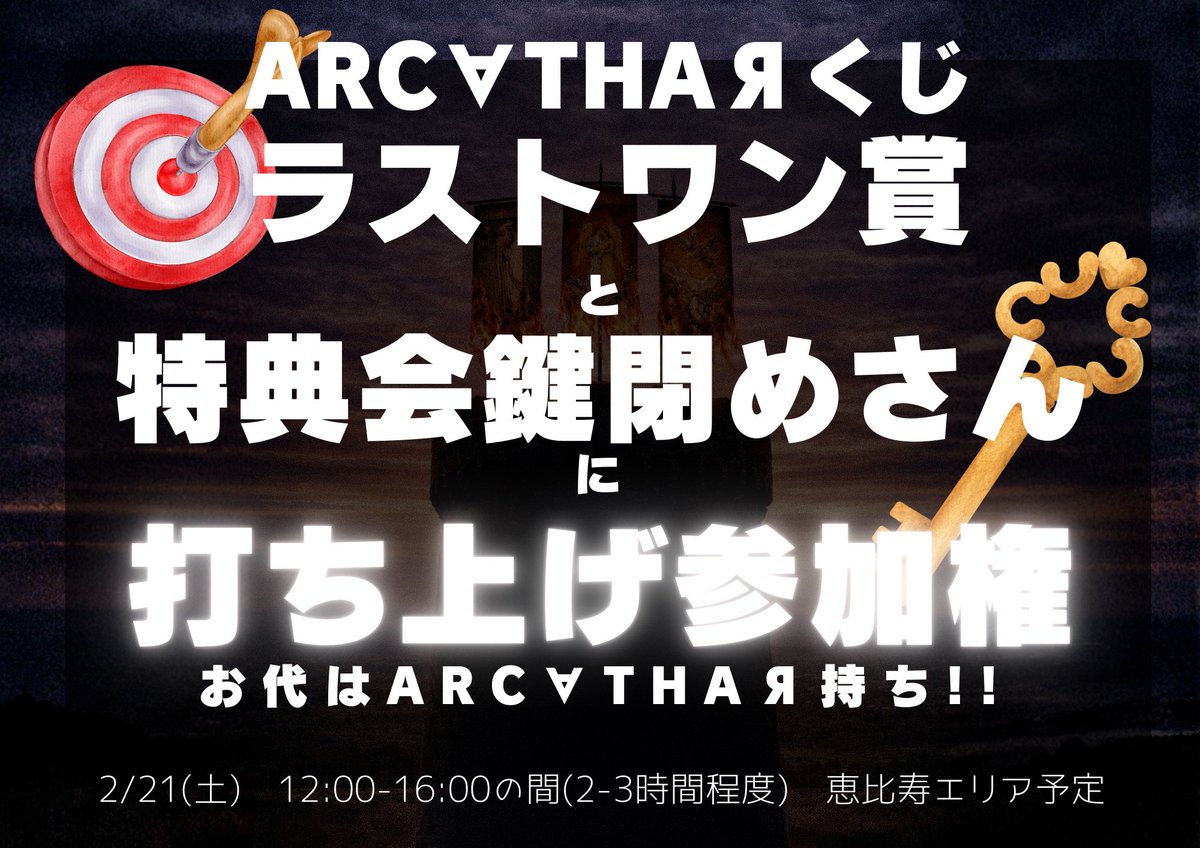 arcathar_'s tweet photo. ◢◤◢◤ ARC∀THAЯくじ ◢◤◢◤

✩1,000円 / 枚
✩1会計5枚まで
✩個人くじ
✩18:30より販売（チケット順に購入可能）

┈┈┈┈┈┈┈┈┈┈
《内容例》
◯通常レギュレーションまわり

・メンバー手書き歌詞カード *11曲分(メンバー分)
・私物　*各5個
・サイン入りセトリ色紙
・ステージセトリ
・ツアーで撮ってたフィルムカメラ1個
（どのメンバーの箱に入っているかはランダム）
・バインダー(メンバー分)
・最後尾札(メンバー分)
・NEXT札(メンバー分)
・りあちゃんが物販の時にいつも使ってるうちわ（サイン入り） 
・当日リハ動画
・ランダムライブ映像
・りあよまユニット曲(生誕のためにりあが作曲、よまが作詞して、その日にしかやっていない幻の楽曲)の手焼きCD 
・プレデビューアー写撮影の時に撮ってたものとかもあるランチェキ2枚
・過去グッズランダム

など
