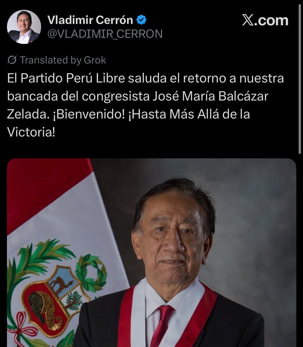 dimelupic's tweet photo. Le regalaron a Cerrón la presidencia. GRACIAS PORKY POR JODER MÁS AL PERÚ https://t.co/N9Ys80zRek