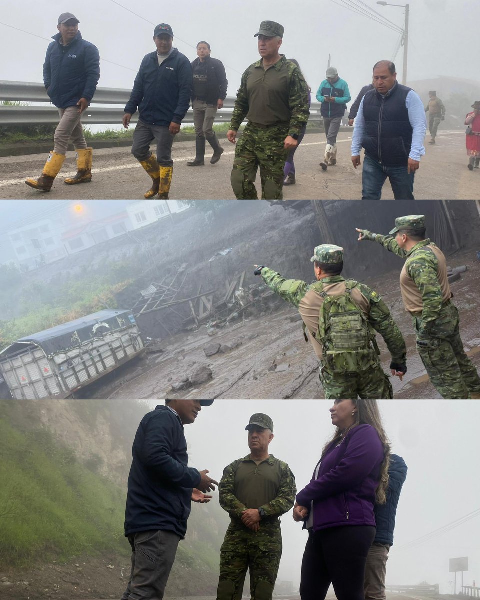 DefensaEc's tweet photo. ¡FUERZAS ARMADAS JUNTO A LA GENTE EN EMERGENCIA EN ALAUSÍ! 🤝

Vocación de servicio y solidaridad con los ecuatorianos.

➡️Ante la emergencia registrada en el cantón Alausí, provincia de Chimborazo, efectivos de las Fuerzas Armadas del Ecuador se desplegaron de manera inmediata en la zona afectada para apoyar en las labores de remoción de escombros, habilitación de vías y asistencia directa a la población.

El contingente militar trabaja de forma coordinada con las instituciones de respuesta, priorizando la seguridad de las familias y brindando apoyo logístico, transporte de ayuda y acompañamiento permanente a los ciudadanos afectados. 

Las @FFAAECUADOR permanecen en la zona, acompañando a la comunidad en este momento difícil y reafirmando su vocación de servicio y solidaridad. 🤝