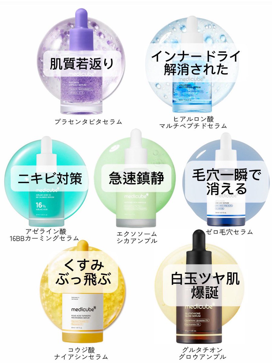 メディキューブほぼ全種類使ってきた私が選ぶ
肌悩みに合わせたリアルレビューpart2👇🏻