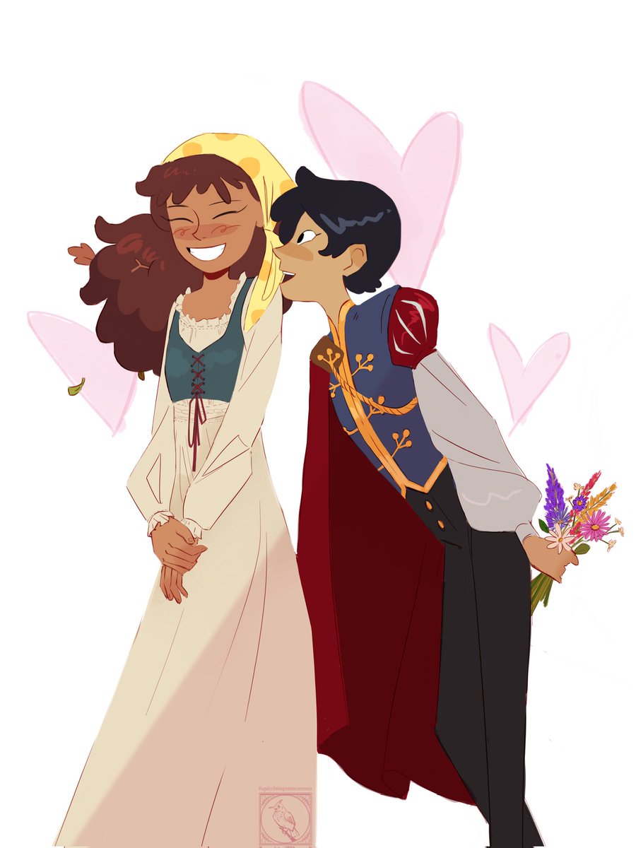 At last. Butchfemme marcanne specifically from my AU. Prince Marcy and her lady wife 
#amphibia #anneboonchuy #marcywu