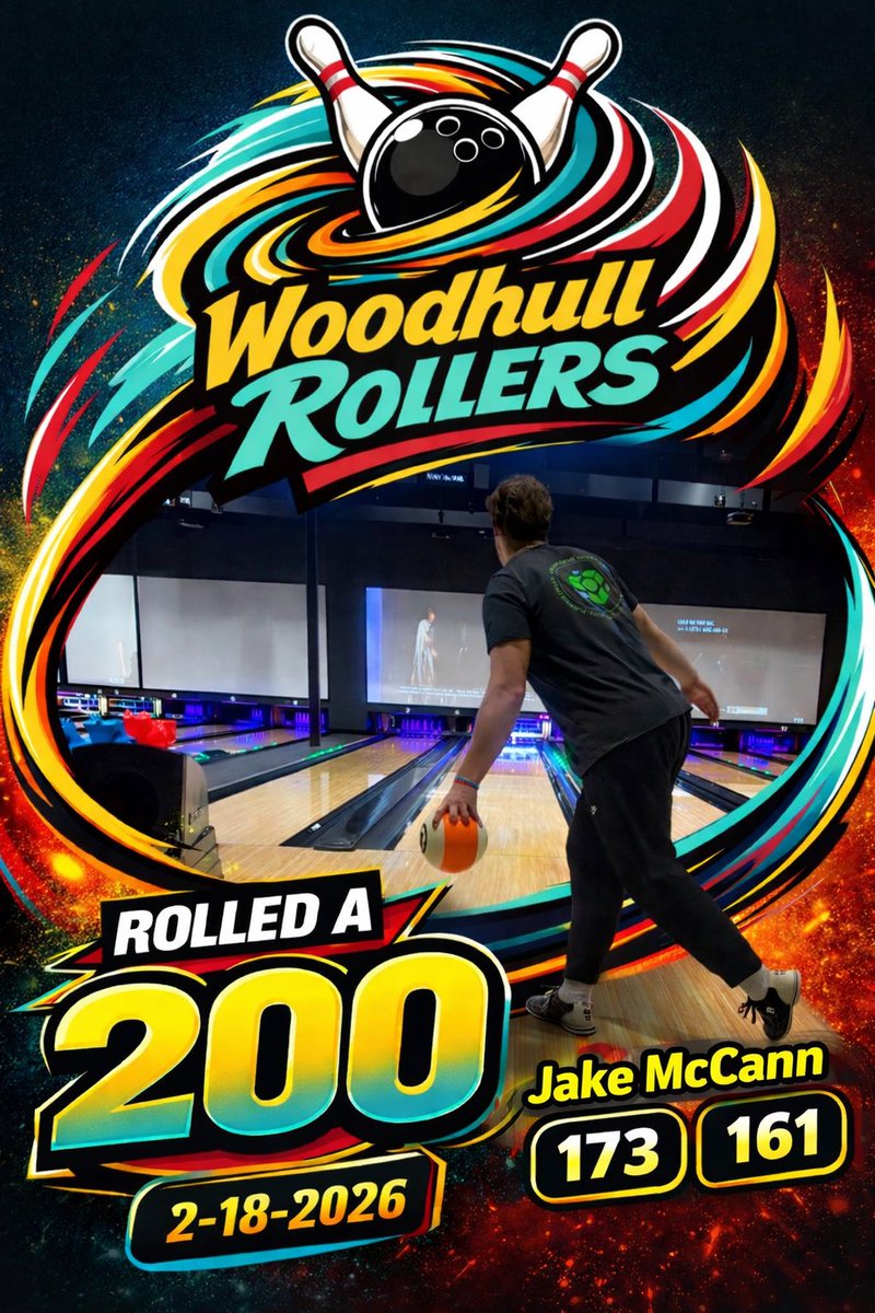 WoodhullRollers's tweet photo. Huge Congrats to @jakemccann for rolling a 200 tonight! (💯💯)

Repost this for your chance to win 200 Cini-Minis®️ from @burgerking thanks to Jake! (Terms Apply) https://t.co/9DJAZPUuxN