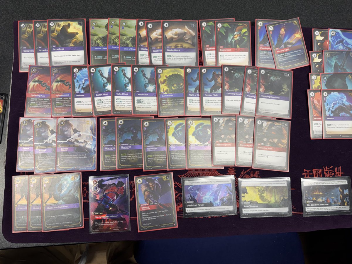 Went 3-0 with Draven miracle! This was a lot of might for freee… now I’m not sure which one I like more haha
2-0 irelia
2-0 Annie
2-0 Draven. Irelia felt like a bye and regular Draven was harder then when I played sivir. List was from <a href="/Prismaticismism/">Prismaticism</a>! <a href="/TeamFlexQue/">Flex Que</a>