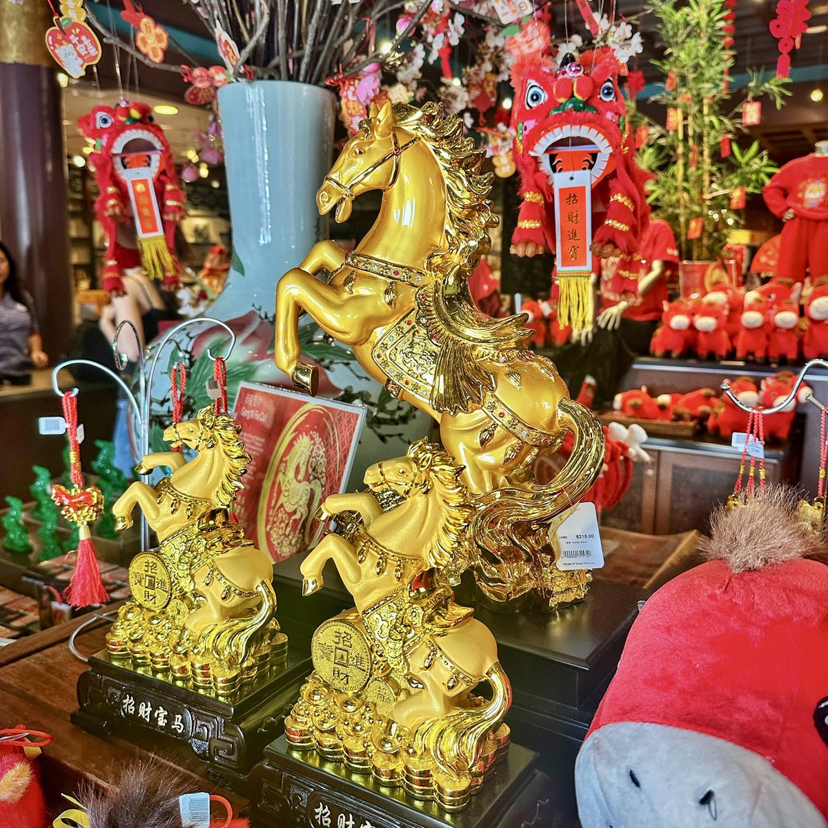 TuckBeck's tweet image. Epcot is not “Horse”-ing around, whenever it comes to celebrating the Lunar New Year! There is so much festive merch, you can find at the China Pavilion this year! 🏮🐴🧧
.
#DisneyBlogger #Epcot #LunarNewYear
#YearOfTheHorse #WaltDisneyWorld
#HappyLunarNewYear #Disney ✨