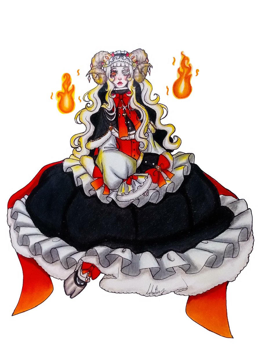 ♈ Aries 🐏 
Actualice su diseño y ahora me encanta.
#fanart  #drawing  #sketch  #zodiac  #aries  #ocart